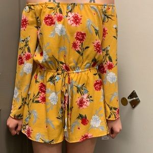 Floral off the shoulder Romper size S